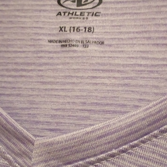 Athletic Works Striped Purple Top - Size XL(16-18) - Picture 3 of 4